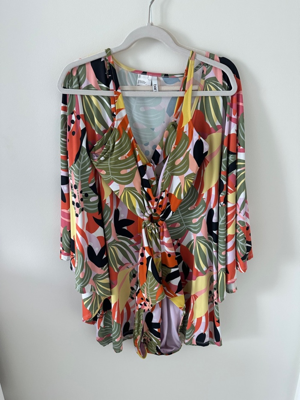 Bar III Tropical cutout swimsuit with matching coverup. XL 2pcs